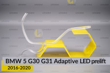 Кільце світловод фари BMW 5 G30 G31 Adaptive LED (2016-2020) дорест мале внутрішнє Icon Light ліве