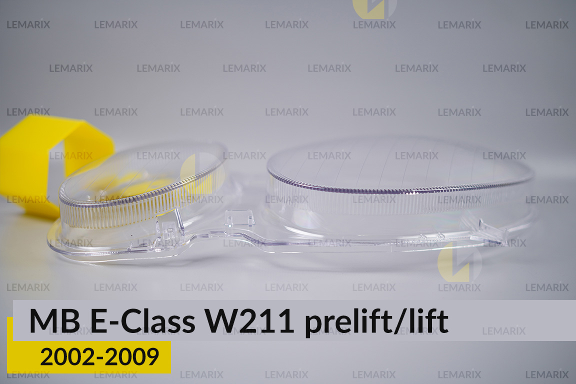 Скло фари Mercedes-Benz E-Class W211 (2002-2009) дорест/рест ліве