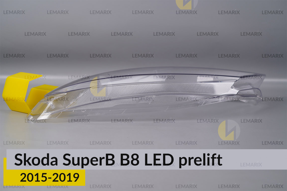 Скло фари Skoda SuperB B8 LED (2015-2019) дорест ліве