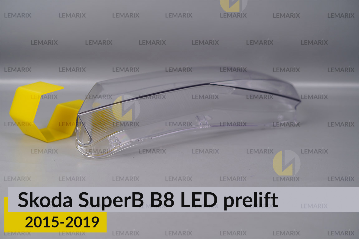 Скло фари Skoda SuperB B8 LED (2015-2019) дорест ліве