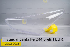 Скло фари Hyundai Santa Fe DM EUR (2012-2016) дорест ліве