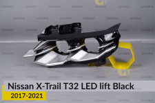 Декоративная маска внутренняя Nissan X-Trail T32 LED Black (2017-2021) рест левая