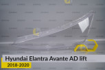 Скло фари Hyundai Elantra Avante AD (2018-2020) рест ліве