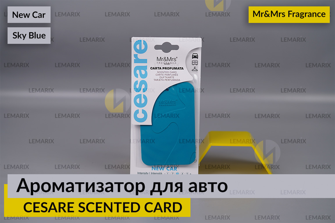 Ароматизатор для авто CESARE SCENTED CARD/АРОМАТНА КАРТКА небесно-блакитний НОВЕ АВТО – Mr&Mrs Fragrance