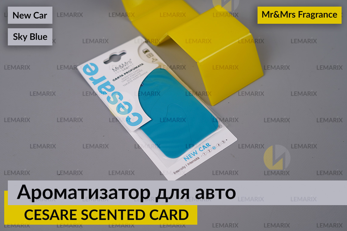 Ароматизатор для авто CESARE SCENTED CARD/АРОМАТНА КАРТКА небесно-блакитний НОВЕ АВТО – Mr&Mrs Fragrance