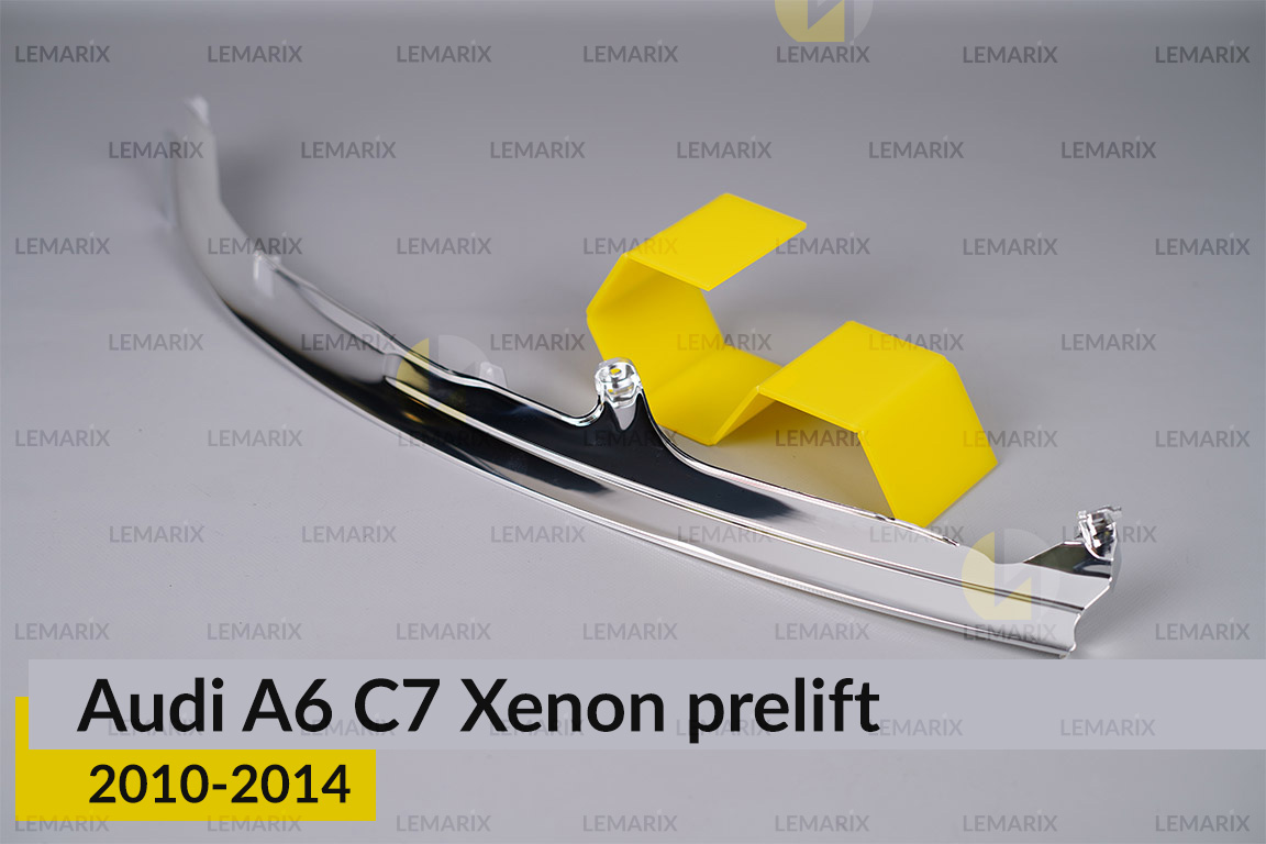 Хромована декоративна маска верхня Audi A6 C7 Xenon (2014-2018) рест права