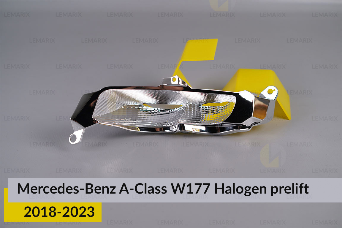 Хромована декоративна маска поворотника Mercedes-Benz A-Class W177 Halogen (2018-2023) дорест права