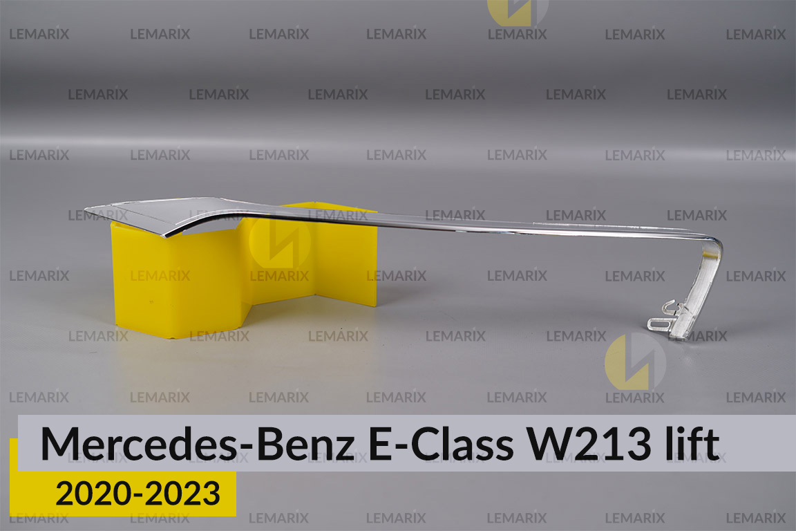 Хромована декоративна маска над світловодом Mercedes-Benz E-Class W213 (2020-2023) рест права