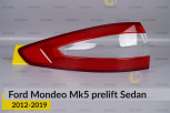 Скло заднього ліхтаря зовнішнє в крилі Ford Mondeo Mk5 Sedan (2012-2019) дорест ліве