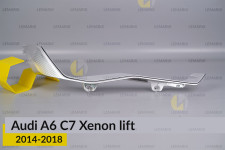 Хромована декоративна маска нижня Audi A6 C7 Xenon (2014-2018) рест права
