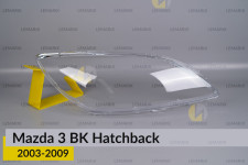 Стекло фары Mazda 3 BK Hatchback (2003-2009) правое
