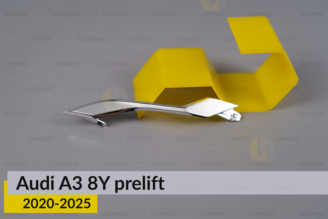 Хромована декоративна маска нижня Audi A3 8Y (2020-2025) дорест ліва