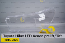 Скло фари Toyota Hilux LED Xenon (2015-2020) дорест/1 рест ліве