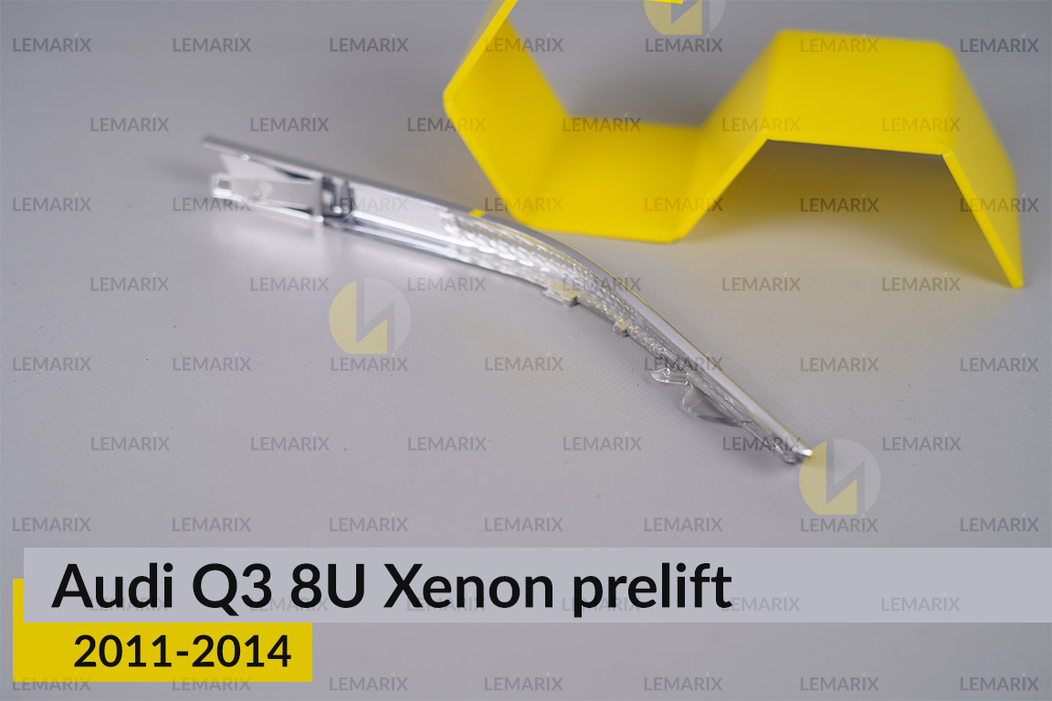 Хромована декоративна маска світлорозсіювач поворотника Audi Q3 8U Xenon (2011-2014) дорест ліва