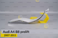Хромована декоративна маска середня Audi A4 B8 (2007-2011) дорест ліва