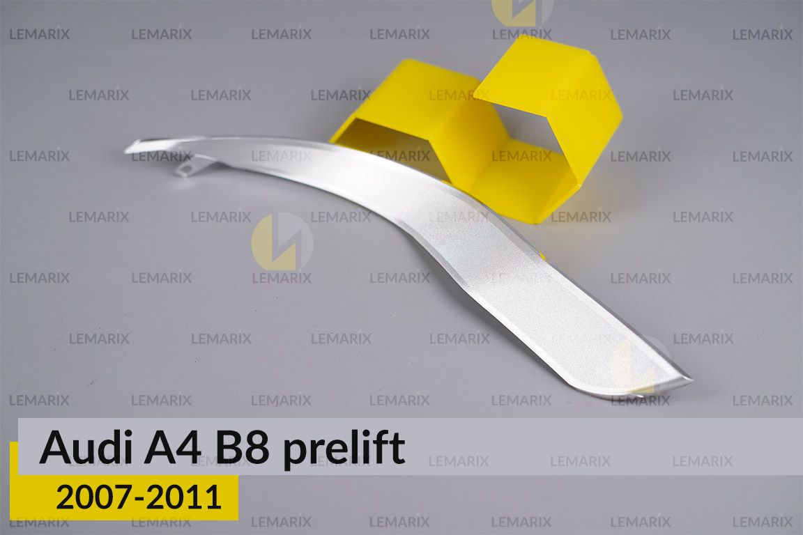 Хромована декоративна маска середня Audi A4 B8 (2007-2011) дорест ліва