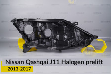 Корпус фари Nissan Qashqai J11 Halogen (2013-2017) дорест правий