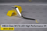 Хромована декоративна маска бокова Mercedes-Benz A-Class W176 LED High Performance (2015-2018) рест права