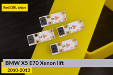 Червоні LED DRL чіпи дхо плата BMW X5 E70 Xenon (2010-2013) рест (4 шт.)