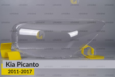 Скло фари KIA Picanto (2011-2017) ліве