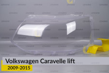 Скло фари VW Volkswagen Caravelle (2009-2015) рест ліве