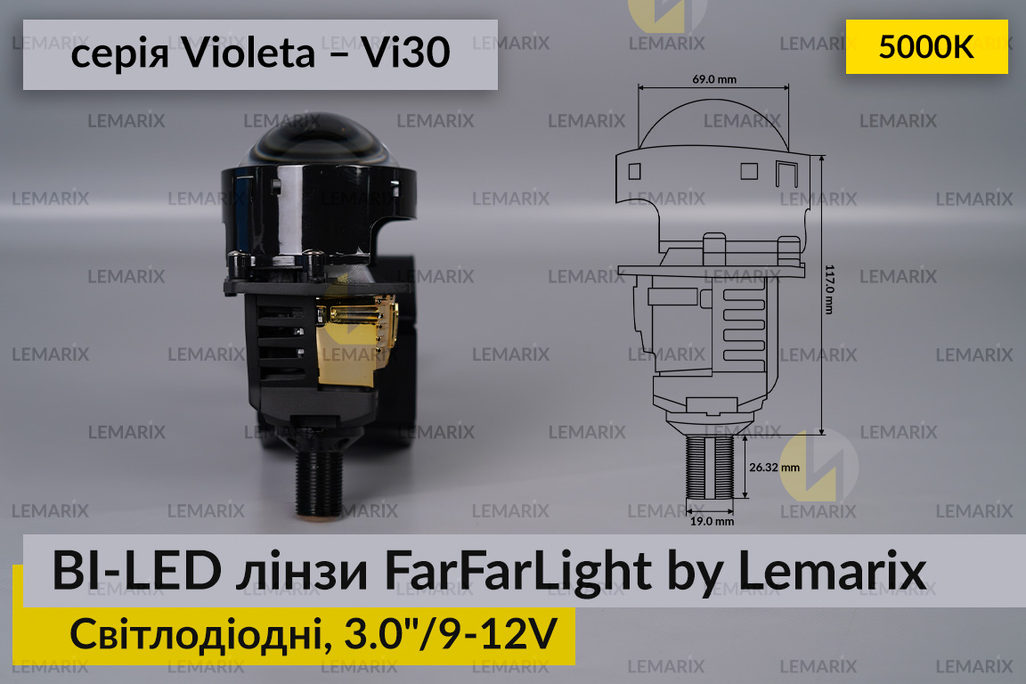 Світлодіодні BI-LED лінзи FarFarLight by Lemarix серії Violeta – Vi30