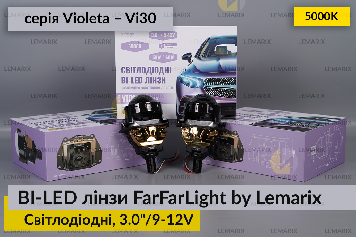 Світлодіодні BI-LED лінзи FarFarLight by Lemarix серії Violeta – Vi30