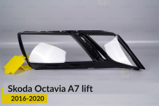 Стекло фары Skoda Octavia A7 (2016-2020) рест правое