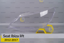 Скло фари Seat Ibiza (2012-2017) рест ліве