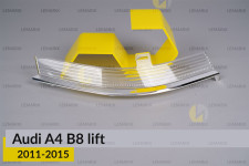 Хромована декоративна маска світлорозсіювач поворотника Audi A4 B8 (2011-2015) рест ліва