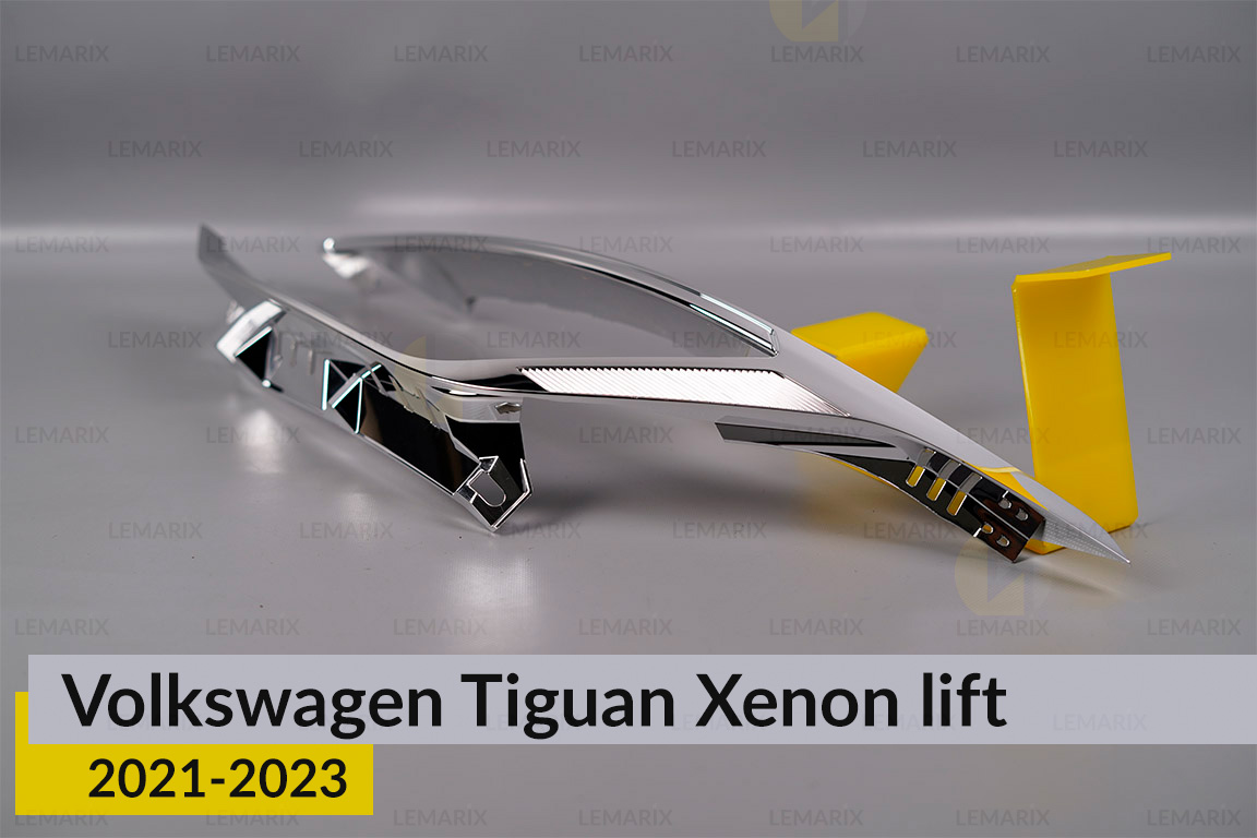 Хромована декоративна маска основна VW Volkswagen Tiguan Xenon (2021-2023) рест ліва