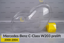 Скло фари Mercedes-Benz C-Class W203 (2000-2004) дорест ліве
