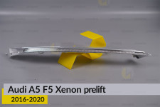 Хромована декоративна маска під світловод Audi A5 F5 Xenon (2016-2020) дорест права
