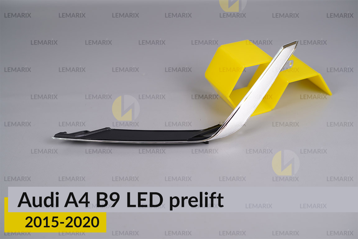 Хромована декоративна маска бокова Audi A4 B9 LED (2015-2020) дорест ліва