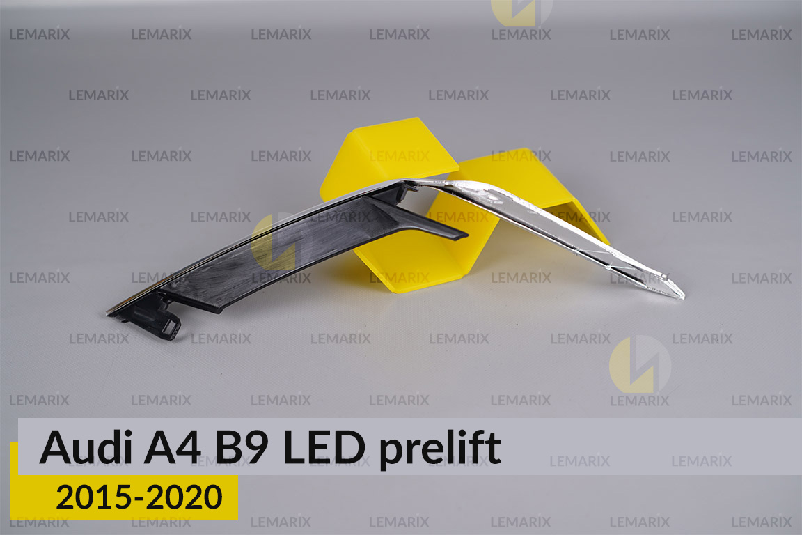 Хромована декоративна маска бокова Audi A4 B9 LED (2015-2020) дорест ліва