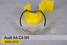 Хромована маска лінзи мала Audi A6 C6 (2008-2010) рест ліва