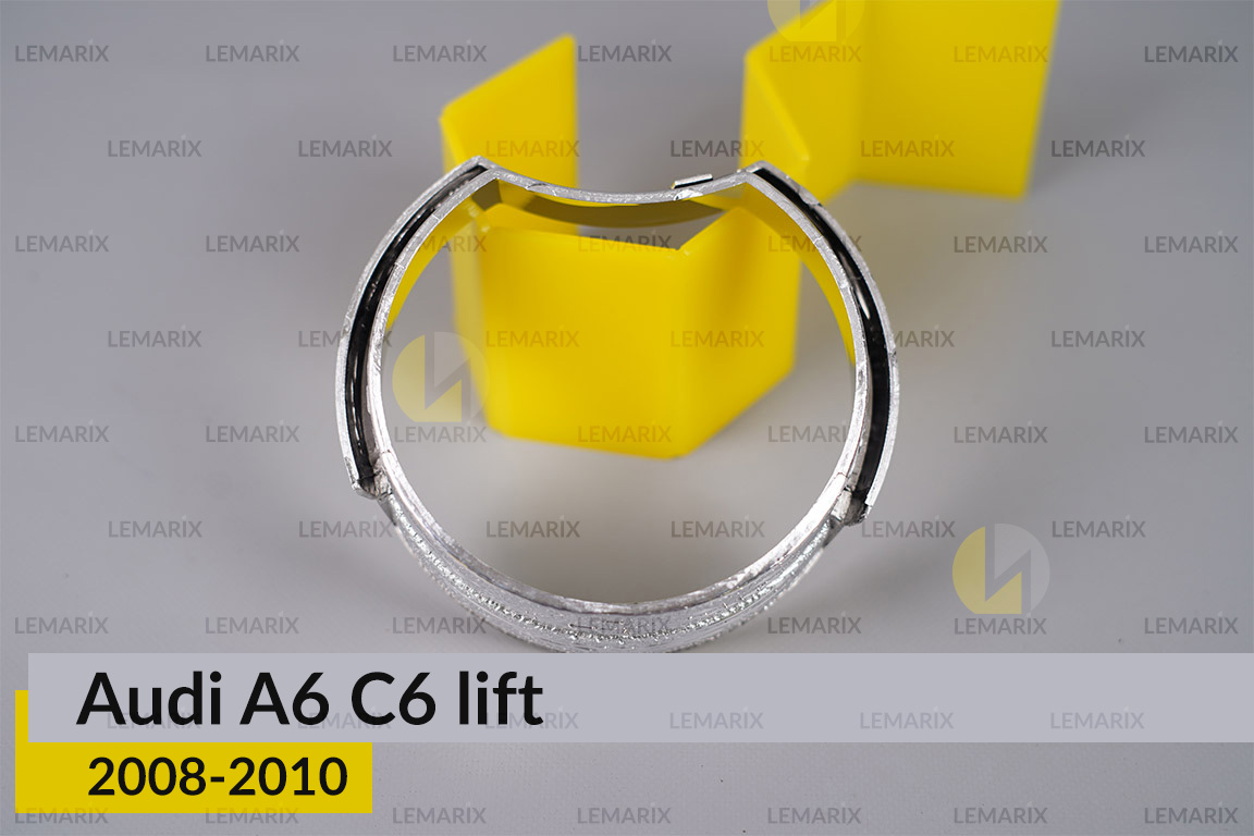 Хромована маска лінзи мала Audi A6 C6 (2008-2010) рест ліва