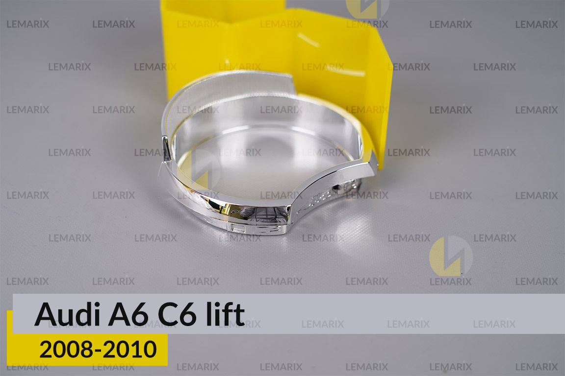 Хромована маска лінзи мала Audi A6 C6 (2008-2010) рест ліва