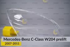 Скло фари Mercedes-Benz C-Class W204 (2007-2011) дорест праве
