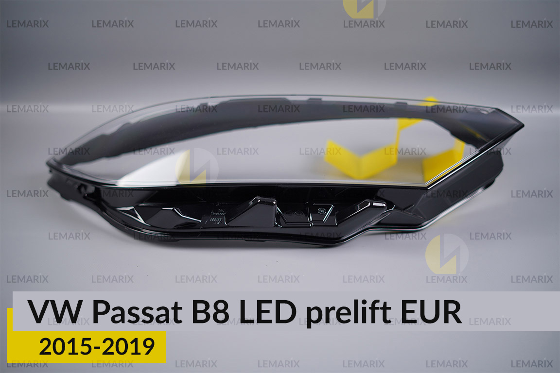 Скло фари VW Volkswagen Passat B8 LED EUR (2015-2019) дорест праве