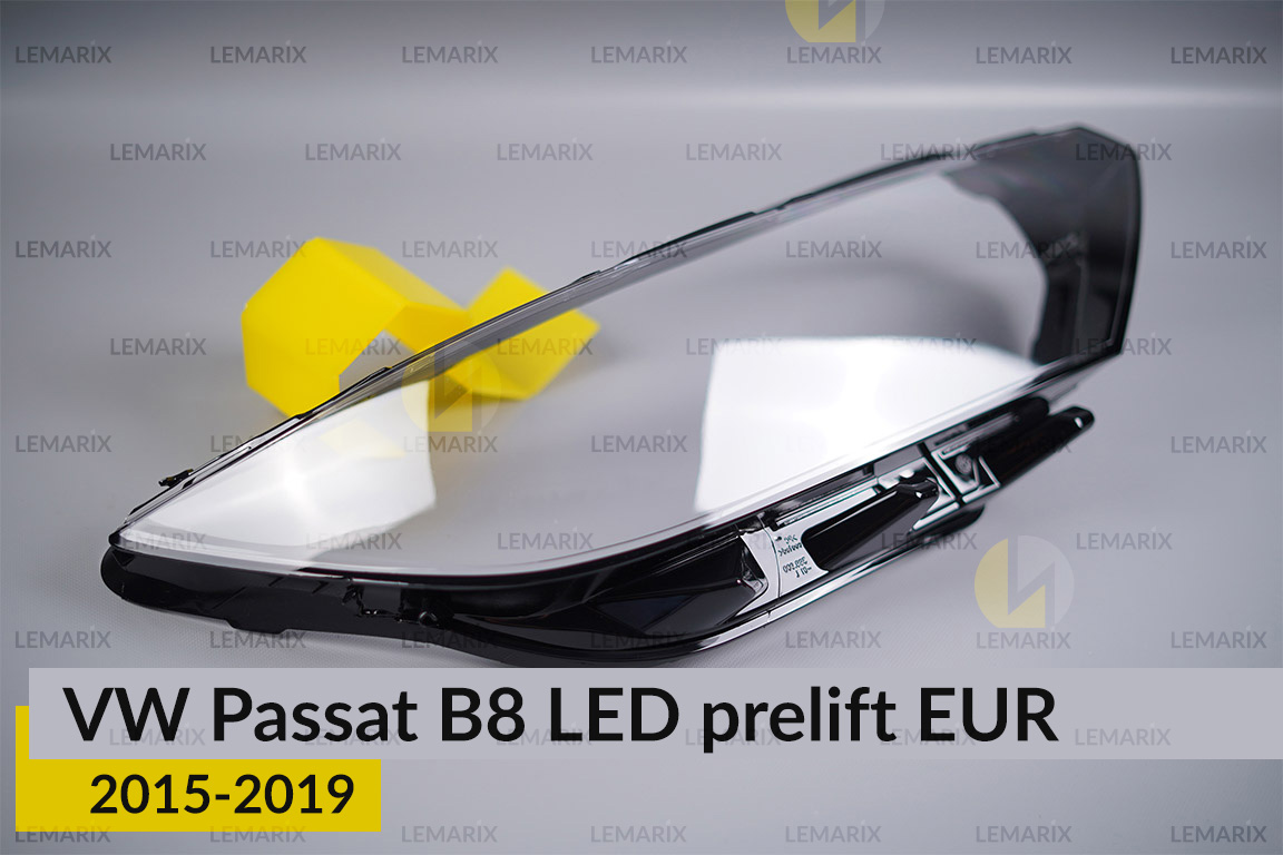 Скло фари VW Volkswagen Passat B8 LED EUR (2015-2019) дорест праве