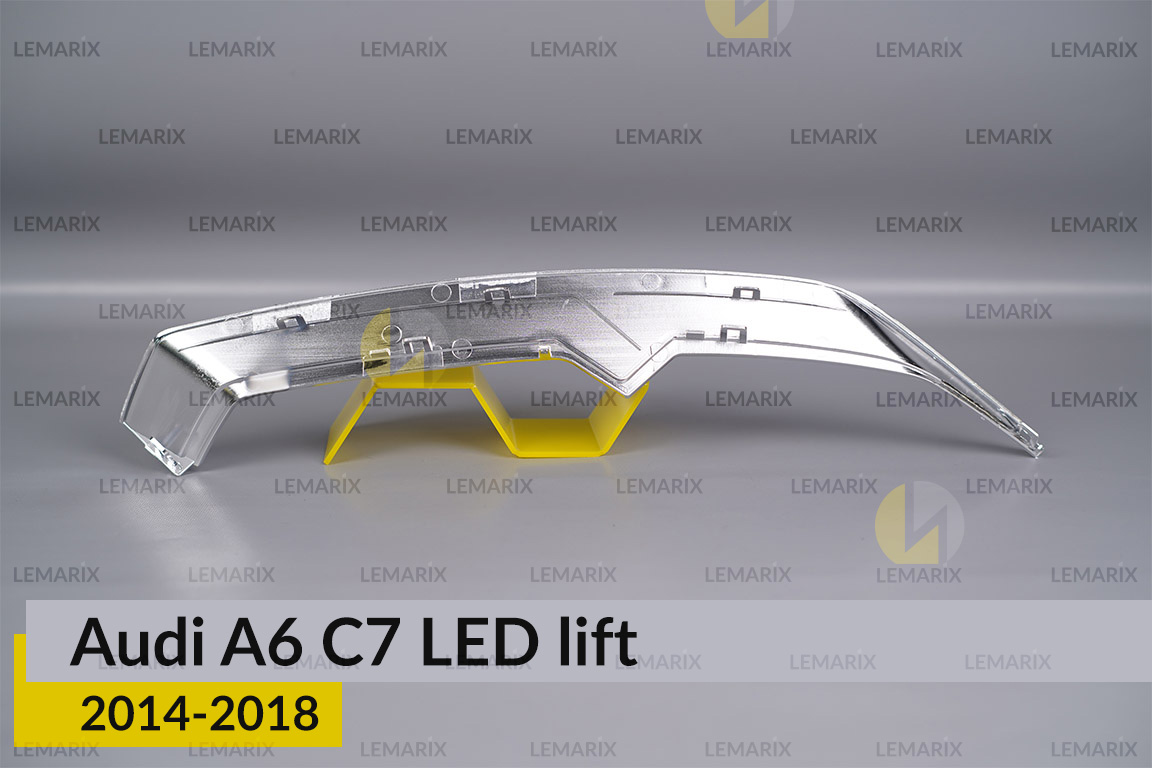 Хромована декоративна маска верхня Audi A6 C7 LED (2014-2018) рест ліва