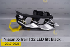 Декоративная маска внутренняя Nissan X-Trail T32 LED Black (2017-2021) рест правая