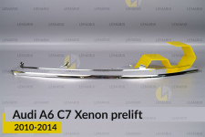 Хромована маска верхня Audi A6 C7 Xenon (2010-2014) дорест ліва