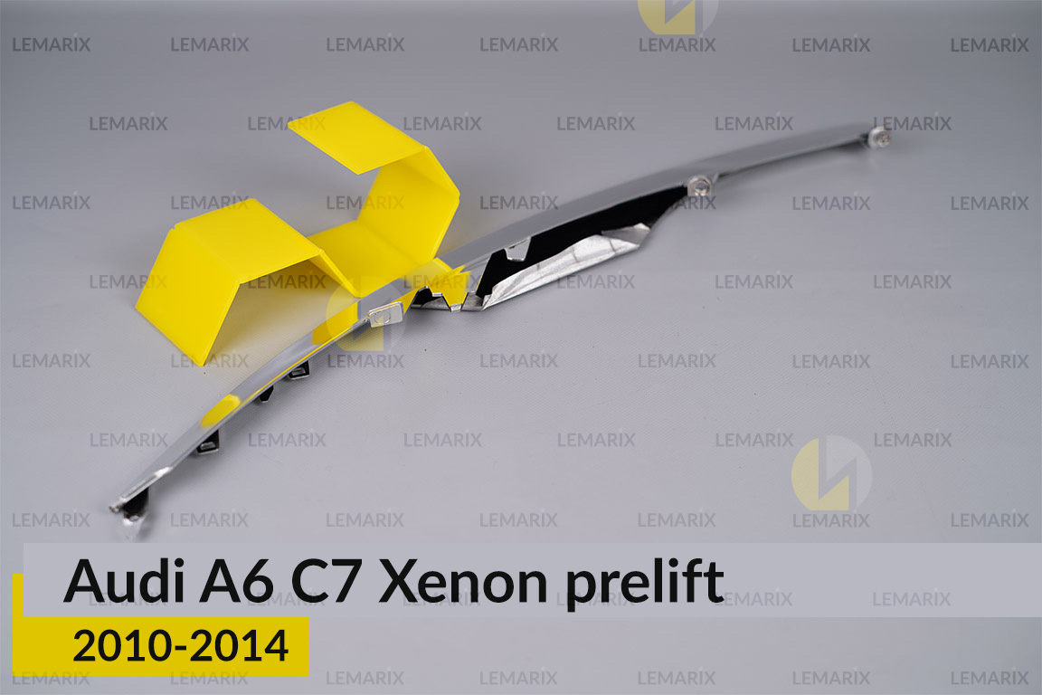 Хромована маска верхня Audi A6 C7 Xenon (2010-2014) дорест ліва