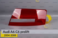 Стекло заднего фонаря внешнее в крыле Audi A6 C6 (2004-2008) дорест правое