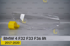 Скло фари BMW 4 F32 F33 F36 (2017-2020) рест праве