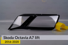 Стекло фары Skoda Octavia A7 (2016-2020) полоска рест левое