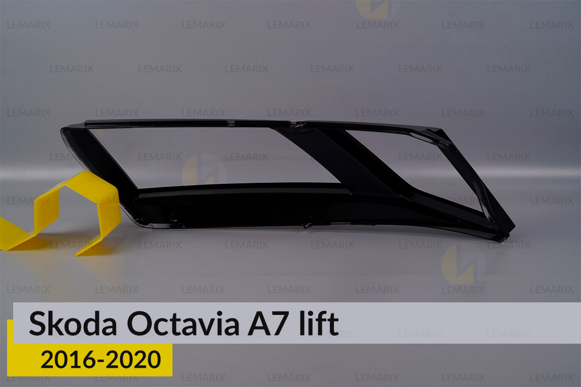 Скло фари Skoda Octavia A7 (2016-2020) полоска рест ліве