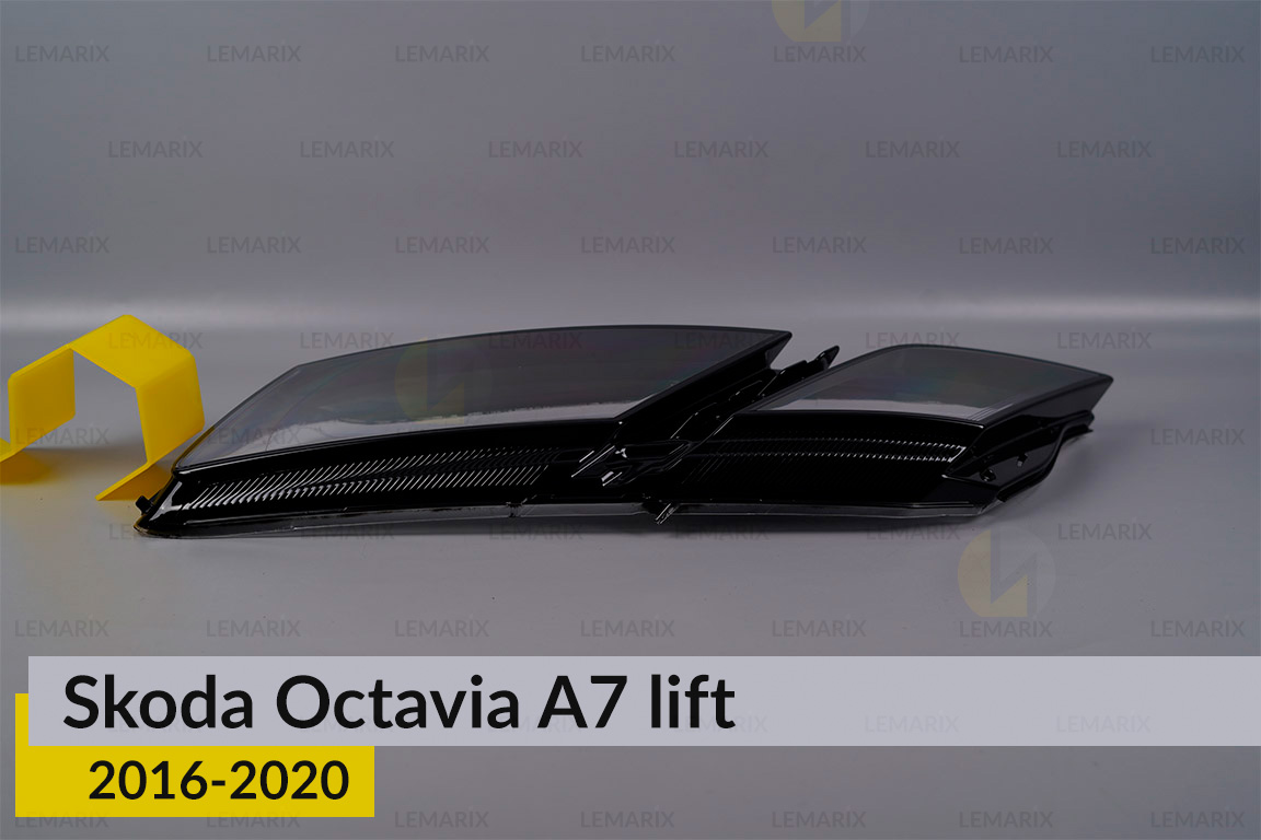 Скло фари Skoda Octavia A7 (2016-2020) полоска рест ліве